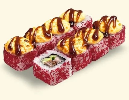 Ролл "Калифорния с угрём" запечённый