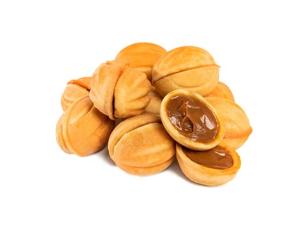 Печенье сдобное Орешки с начинкой со вкусом вареной сгущенки, Русский хлеб