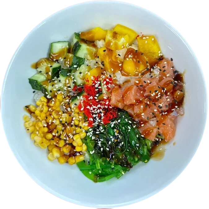 Поке с лососем слабой соли