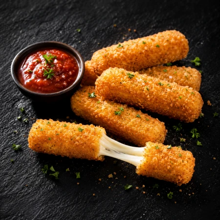 Сырные палочки с брусничным соусом