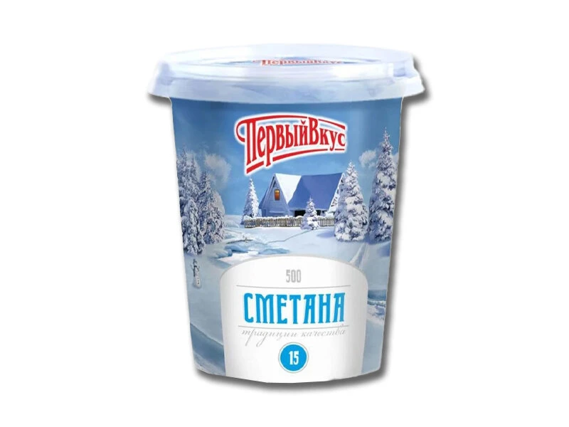 Сметана п/стакан 15% 500г