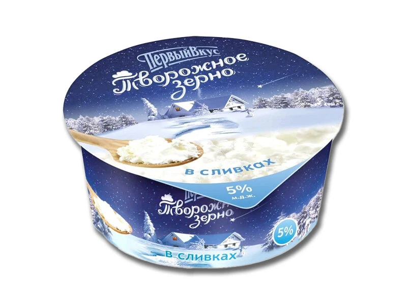 Творожное зерно в сливках п/стакан 5% 130г 