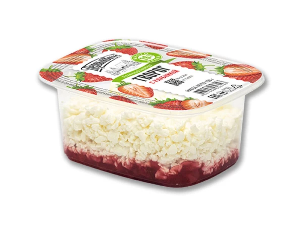 Творог с клубникой контейнер 4,3% 130г