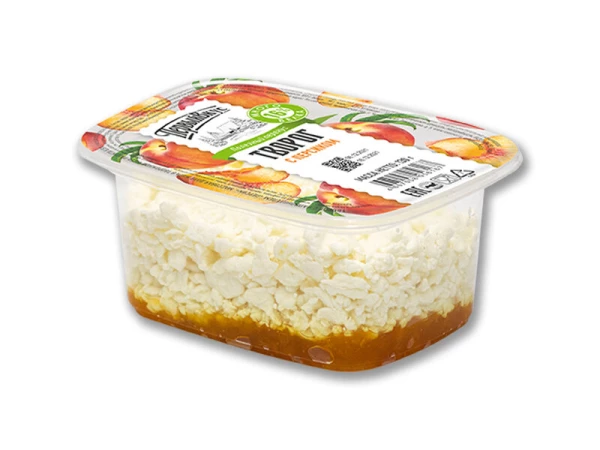 Творог с персиком контейнер 4,3% 130г