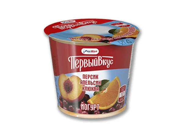 Йогурт "Персик-апельсин-клюква" п/стакан 2,5% 125г