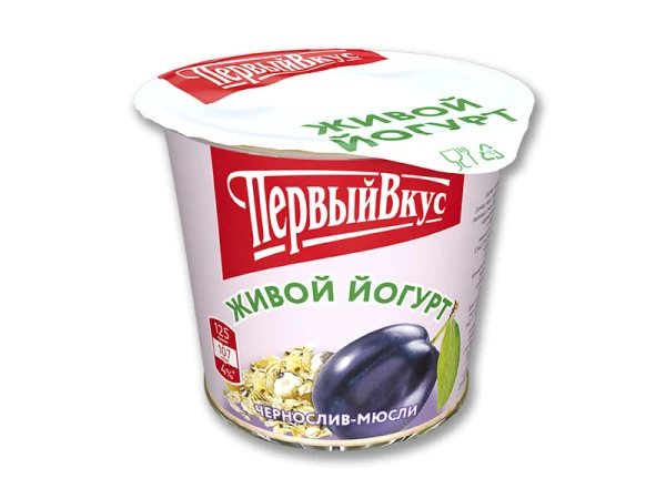 Йогурт "Мюсли-чернослив" п/стакан 2,5% 125г
