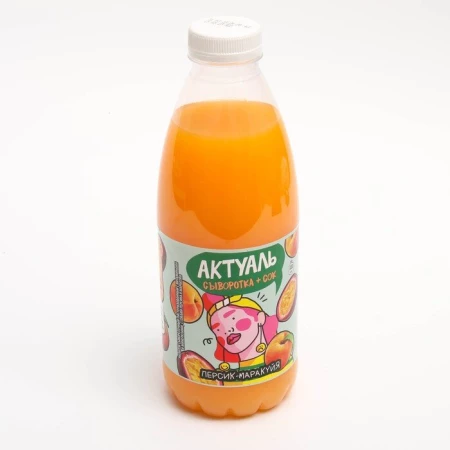 Напиток сывороточный с соком "Персик-маракуйя" ПЭТ 0% 930г 