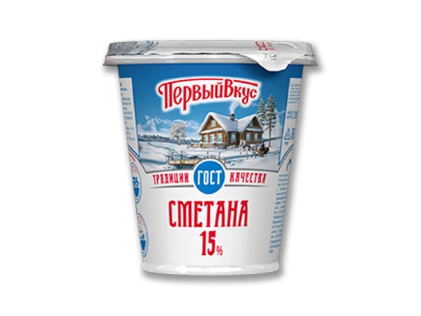 Сметана п/стакан 15% 300г 