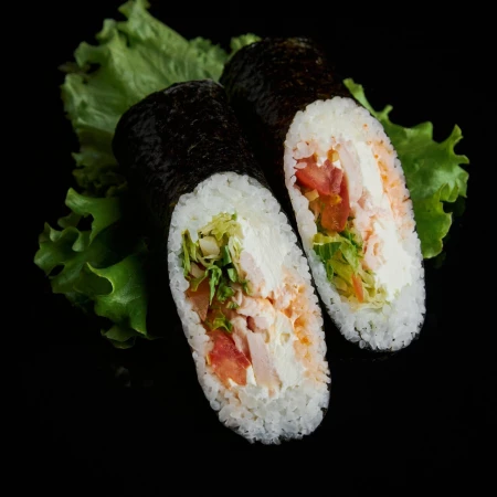 Фаст ролл  с лососем и креветкой