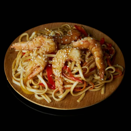 Удон с креветками