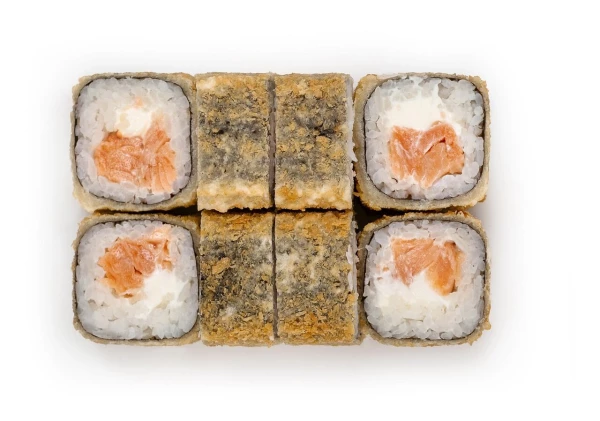 Жареный с лососем