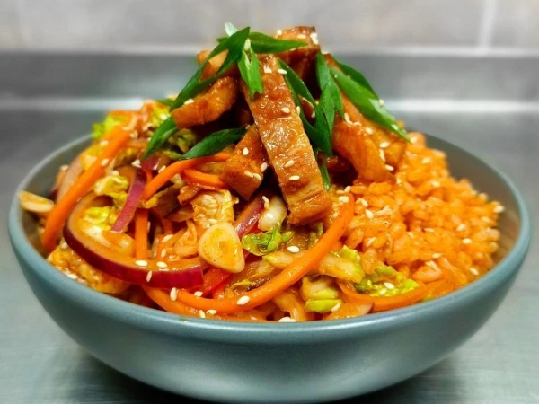 Жаренный рис с беконом