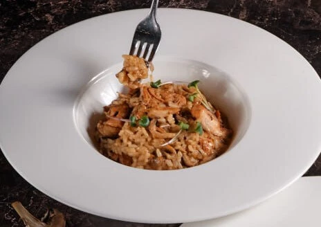 Ризотто с цыпленком и грибами
