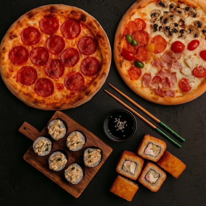 Набор Сё (4 Сезона, Пепперони, Ика Цезарь, Кацу Кани)