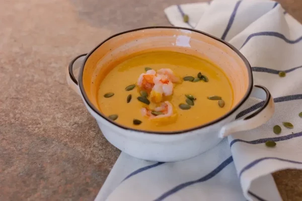 Суп тыквенный с креветкой