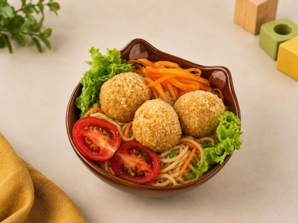 Мясные колобочки со спагетти