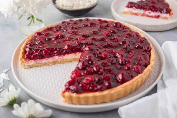 Творожно - Вишневый тарт