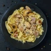 Паста Бекон грибы