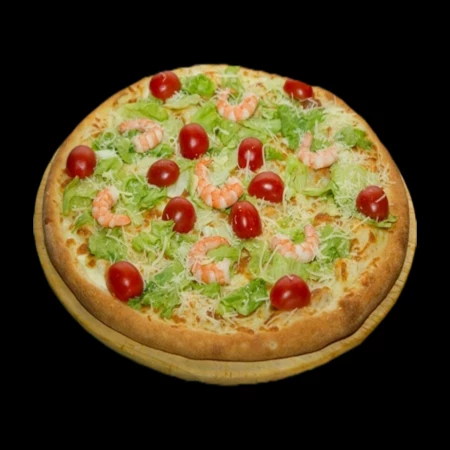 Пицца Цезарь с креветками