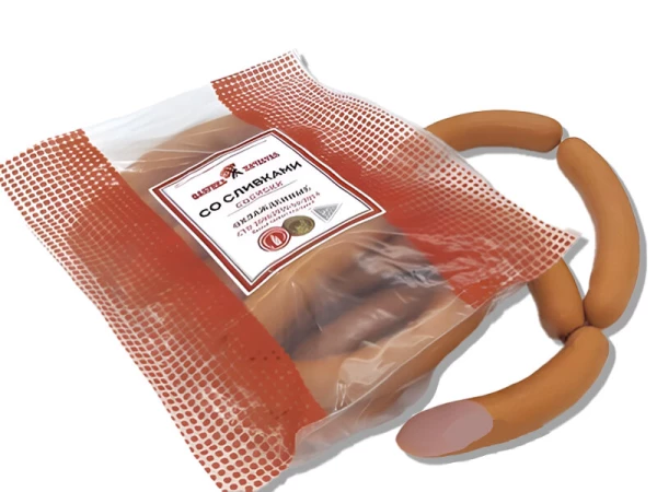 Сосиски "Со сливками" "Фабрика качества" в натуральной оболочке 