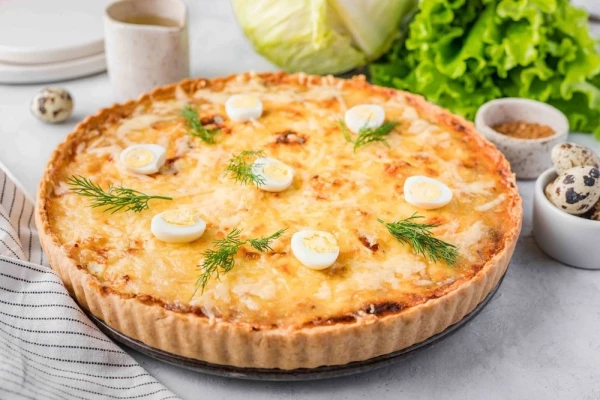 Пирог капуста с яйцом
