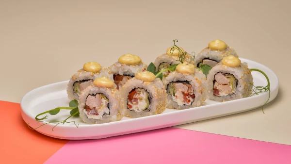 Ролл Цезарь с курицей копчёной