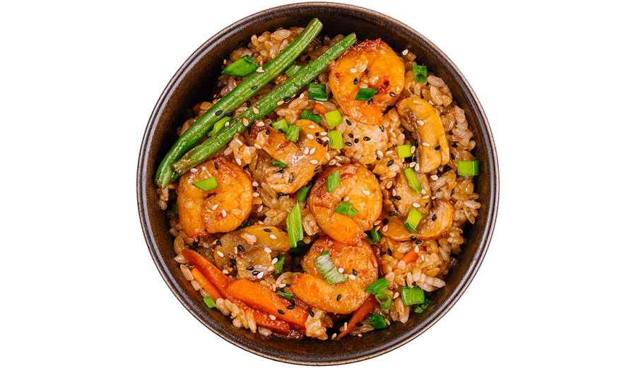 Рис WOK с креветкой