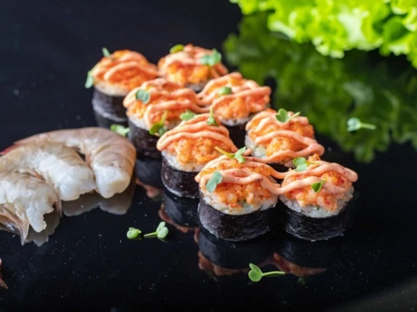 Запечённый тартар с креветкой