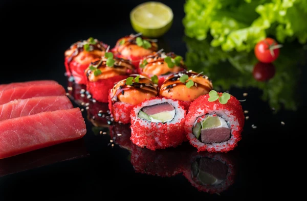 Калифорния с тунцом запечённая