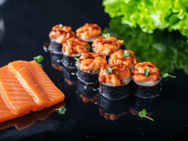 Запечённый тартар с лососем