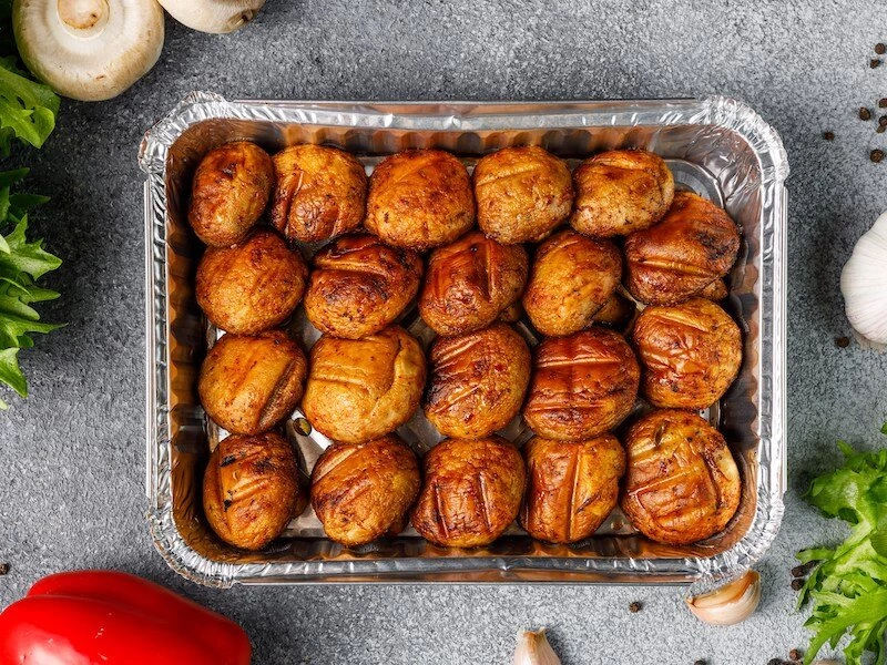 Шампиньоны на мангале