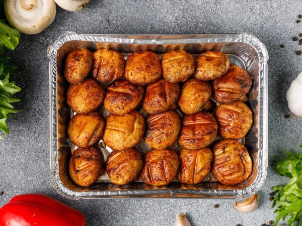 Шампиньоны на мангале