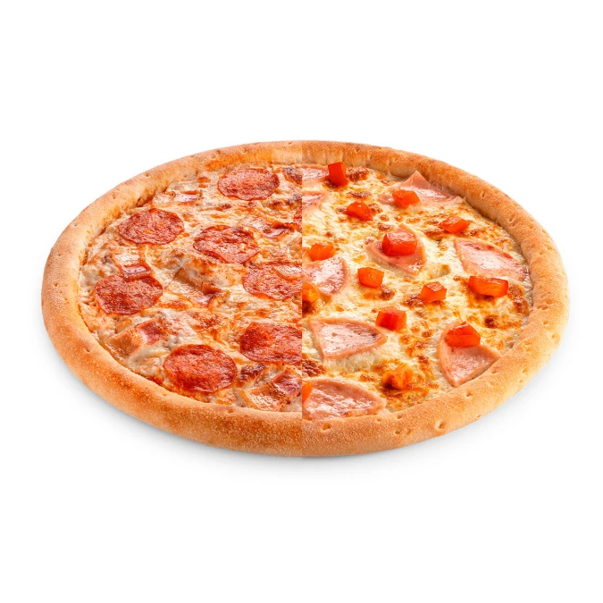 Половинки Пепперони бекон 36 и Римская 36