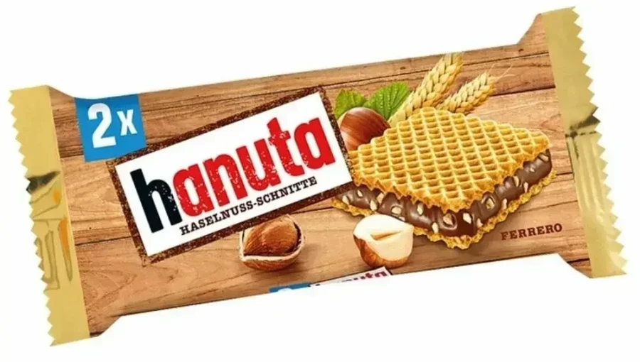 Вафли Hanuta хрустящие с шок. орех. начинкой, 44г