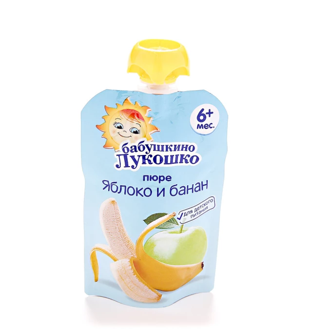 Бабушкино Лукошко Детское Пюре 90г Яблоко Банан м/у