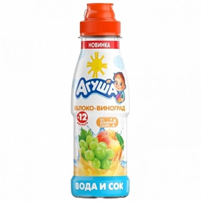 Агуша вода и сок Яблоко виноград 300мл*6