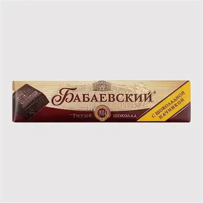 Батончик Бабаевский темный с шоколадной начинкой, 50г