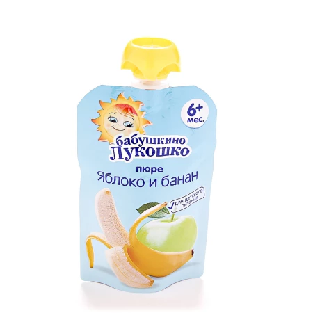 Бабушкино Лукошко Детское Пюре 90г Яблоко Банан м/у