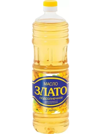 Масло Злато подсолнечное рафинированное дезодорированное, 1л
