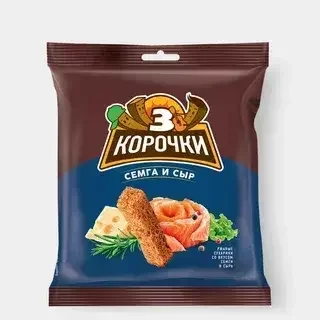 Сухарики Три Корочки 40г Семга и Сыр