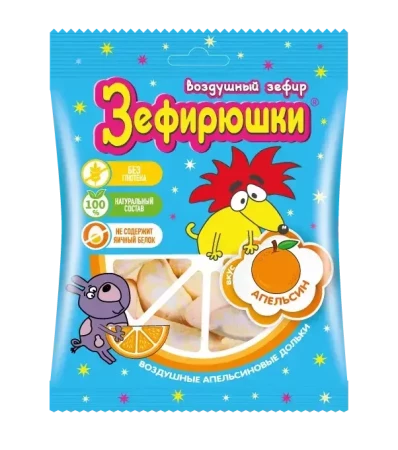 Зефир воздушный Зефирюшки 40г Апельсин