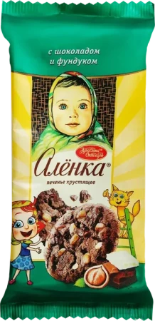Печенье хрустящее "Аленка" с фундуком и шоколадом, 170г