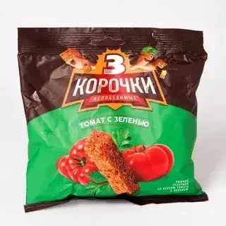 Сухарики Три Корочки 100г Томат с зеленью