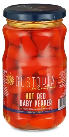 Маринованный красный острый перчик мини Gustoria, 370мл