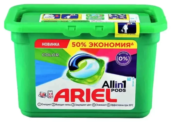 Ариэль Капсулы для стирки 18х23,8г Колор