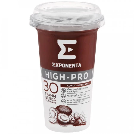 Напиток к м EXPONENTA HIGH-PRO со вкусом Кокос -Миндаль 250гр