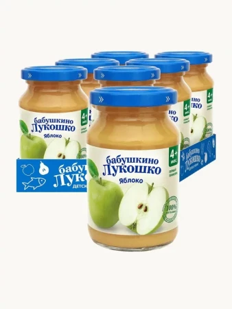 Пюре Бабушкино Лукошко Яблоко, с 4 мес. 190г