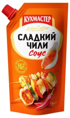 Кетчуп Кухмастер Д/П Сладкий чили 200гр*24
