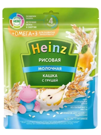 Кашка Heinz Рисовая молочная с грушей с 4 мес, 200г