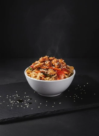 Лапша WOK с овощами и соусом